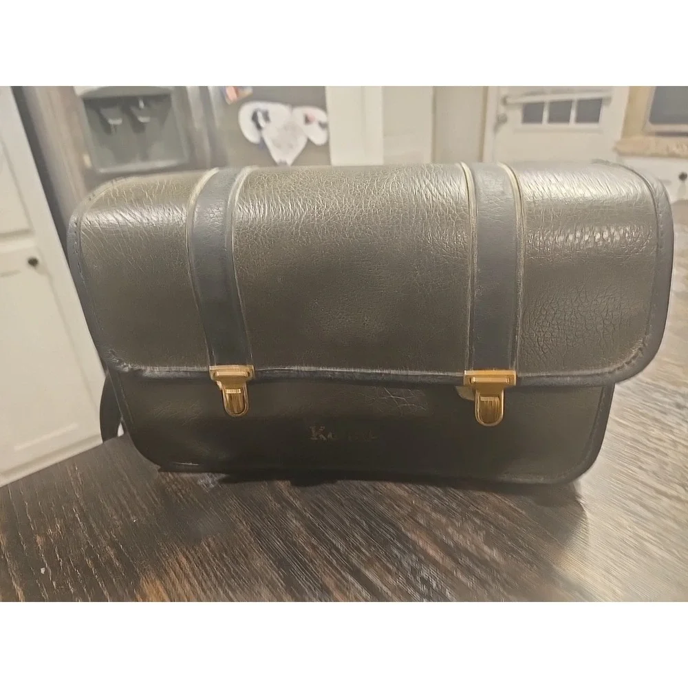 Vintage Kodak Camera Bag Leather Brown And Black